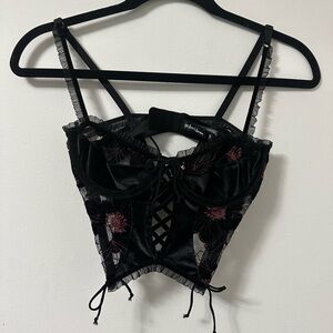 For Love And Lemons Black and Pink Crop Top